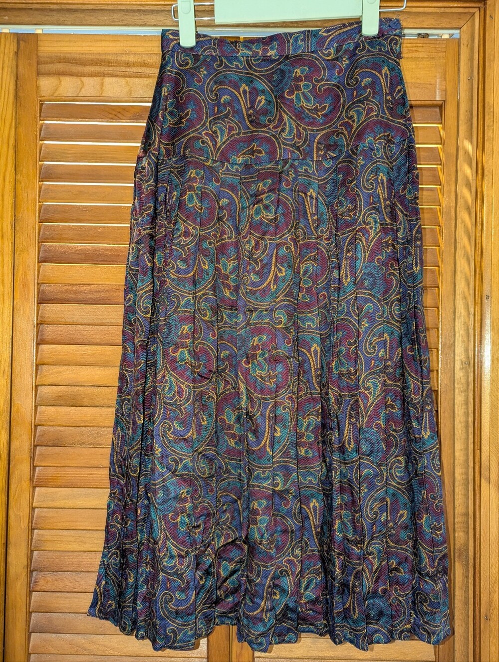 Vintage Paisley Pleated High Waist Colorful Skirt